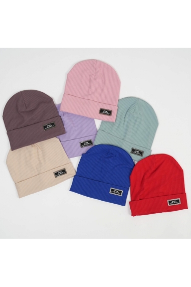 Шапка для дівчинки синій рубчик-мустанг - 1