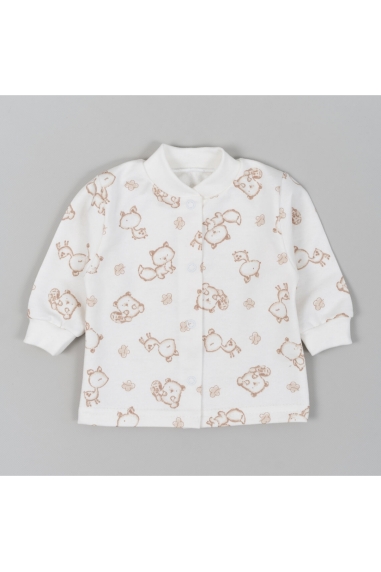 Кофтинка для малят молочний Звірята начіс (футер)