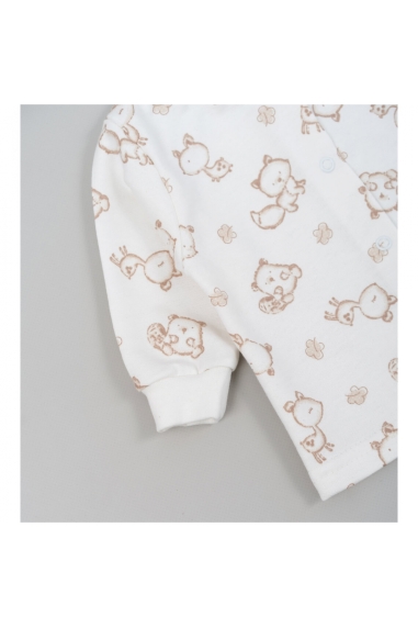 Кофтинка для малят молочний Звірята начіс (футер) - 1