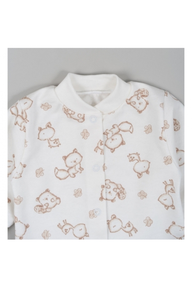 Кофтинка для малят молочний Звірята начіс (футер) - 2