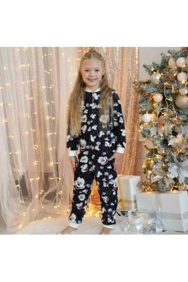 Піжама-комбінезон для дівчинки Киці білий мікрофліс