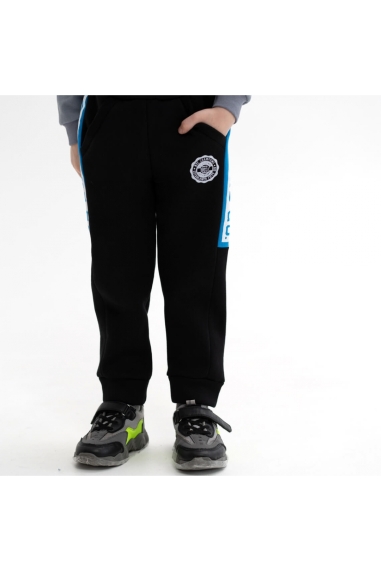 Штани для хлопчика чорний тринитка на флісі