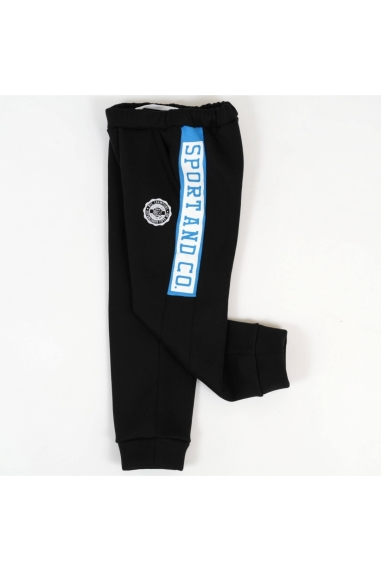 Штани для хлопчика чорний тринитка на флісі - 2