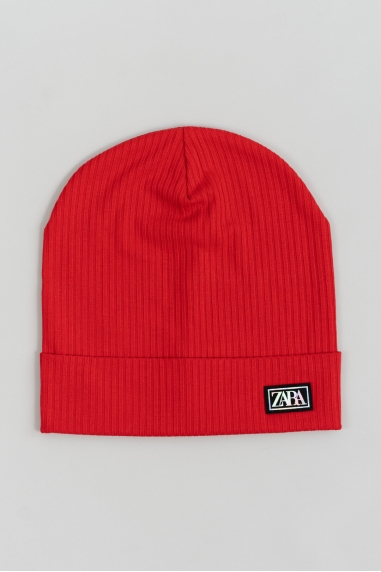 Шапка для дівчинки червоний рубчик-мустанг