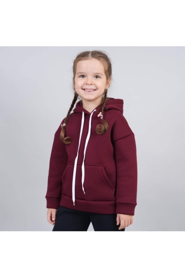 Костюм теплий для дівчинки бордо тринитка на флісі
