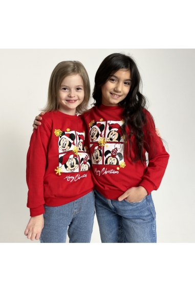 Джемпер новорічний для дівчинки червоний начіс (футер)