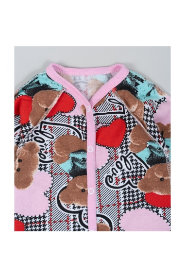 Сліп для новонароджених рожевий Мішка начіс високої якості(футер) - 1