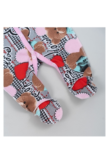 Сліп для новонароджених рожевий Мішка начіс високої якості(футер) - 2