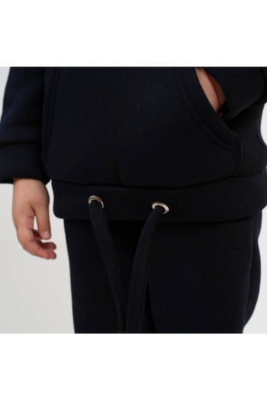 Теплий костюм для хлопчика графіт тринитка на флісі - 1