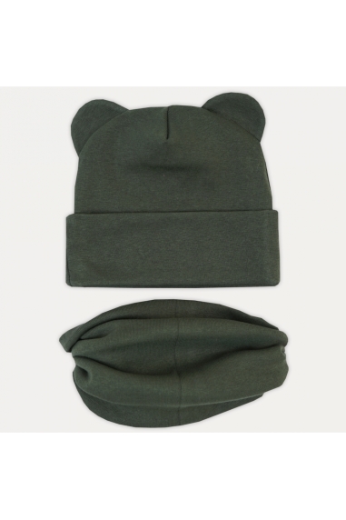 Шапочка і хомут для малят хакі стрейч