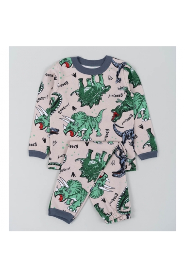 Піжама для хлопчика Dinosaurs бежевий начіс (футер)