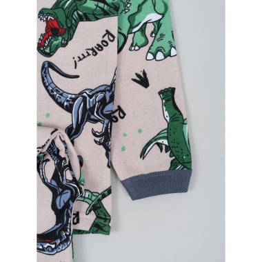 Піжама для хлопчика Dinosaurs бежевий начіс (футер)