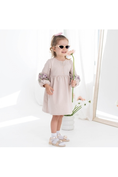 Сукня для дівчинки Квіти бежевий двонитка