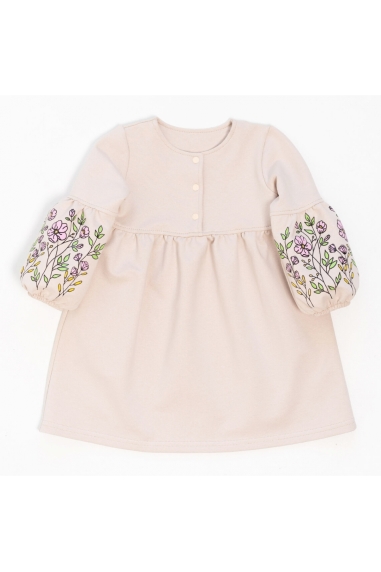 Сукня для дівчинки Квіти бежевий двонитка - 2