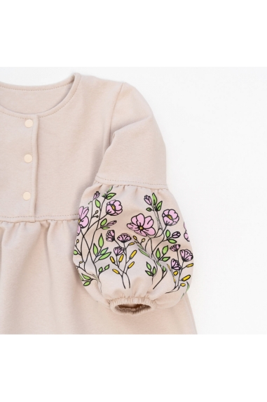 Сукня для дівчинки Квіти бежевий двонитка - 3
