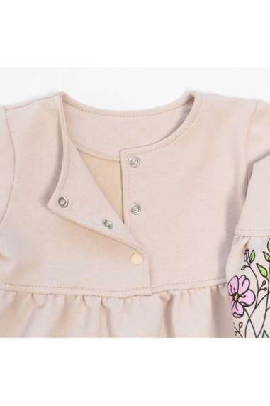 Сукня для дівчинки Квіти бежевий двонитка - 4