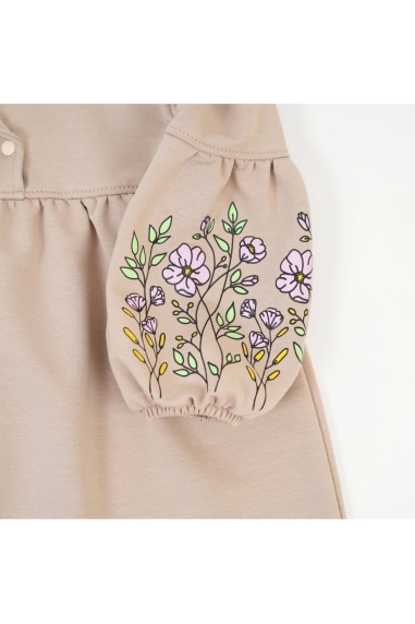 Сукня для дівчинки Квіти бежевий двонитка - 6