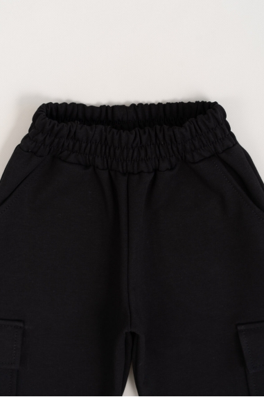 Спортивні джогери карго для хлопчика темно-синій двонитка - 3