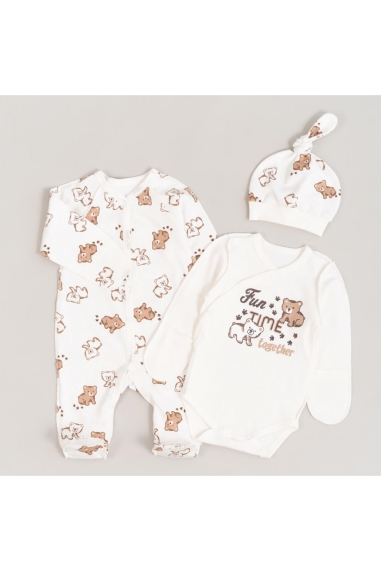 Комплект для новонародених Ведмедики карамель молочний начіс (футер)