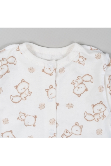 Кофтинка для новонароджених молочний Звірята начіс(футер) - 1