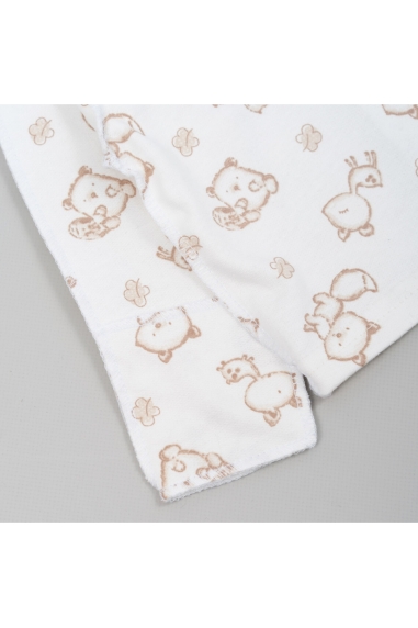 Кофтинка для новонароджених молочний Звірята начіс(футер) - 2