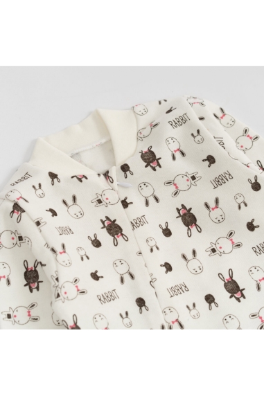 Чоловічок на блискавці Зайка молочний начіс(футер) - 2