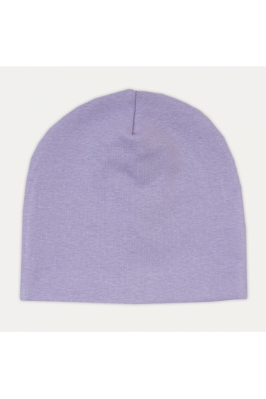 Шапка подвійна для дівчинки однотонна бузкова стретч