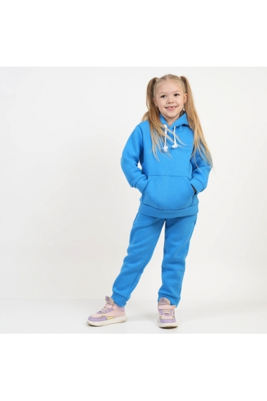 Теплий костюм для дівчинки бірюза тринитка на флісі