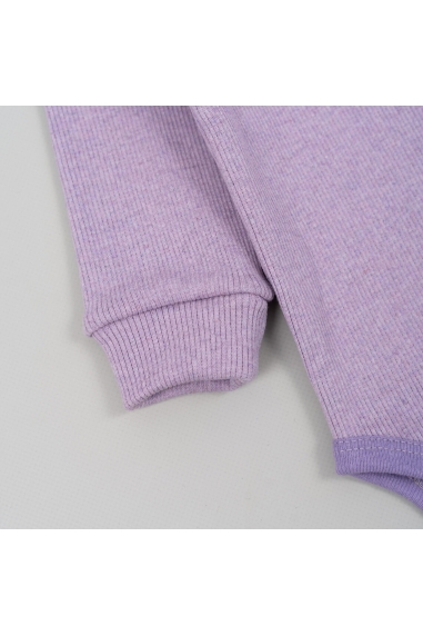 Боді для малюків бузковий рубчик з начісом - 2