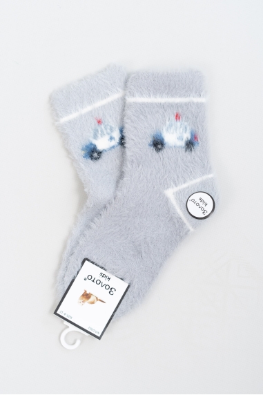 Шкарпетки пухнасті  для хлопчика сірий ангора