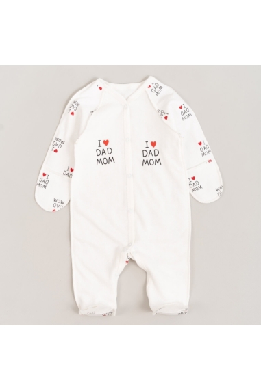 Сліп для новонароджених Люблю маму, тата молочний кулір