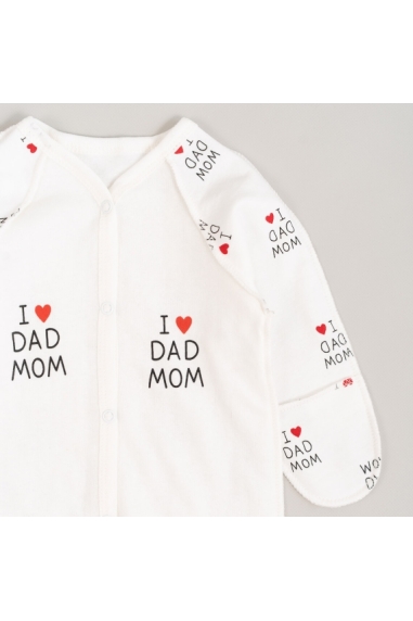 Сліп для новонароджених Люблю маму, тата молочний кулір - 1