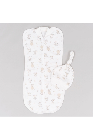 Комплект  для новонароджених Жирафи молочний інтерлок