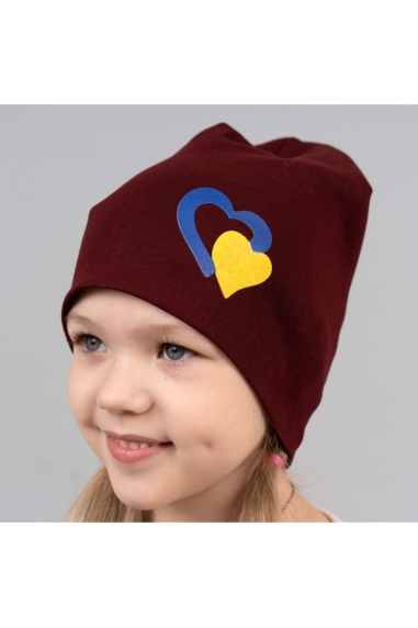 Шапка для дівчинки бордовий стретч