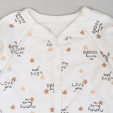 Сліп для новонароджених Daddy love me молочний начіс (футер)