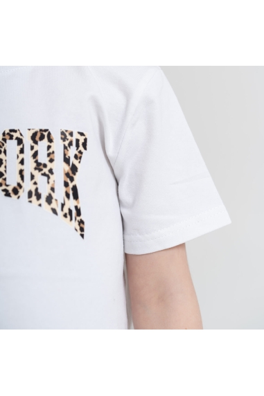 Футболка для дівчинки білий стретч-кулір - 1