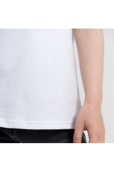 Футболка для дівчинки білий стретч-кулір - 3