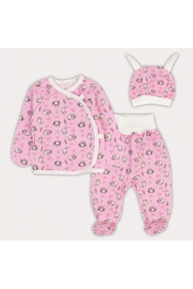 Комплект для новонароджених Зайки рожевий начіс