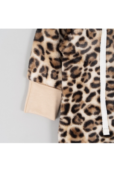 Комбінезони пухнастий для малят бежевий велсофт - 2