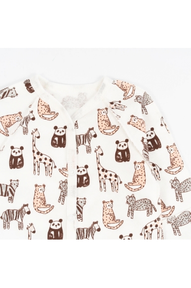 Сліп для новонароджених Сафарі молочний начіс (футер) - 1