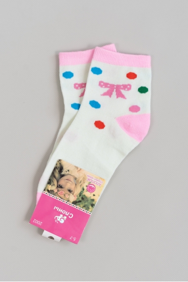 Шкарпетки для дівчинки білий бавовна - 1
