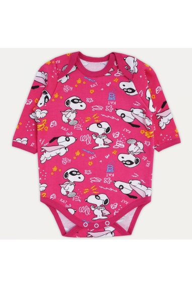 Боді для дівчинки Снупі малиновий начіс (футер)