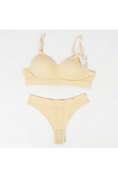 Комплект білизни для жінок жовтий еластан