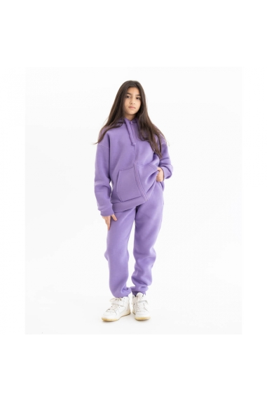 Костюм для дівчинки бузковий тринитка на флісі