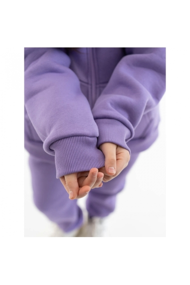 Костюм для дівчинки бузковий тринитка на флісі - 6