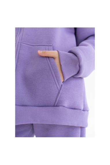 Костюм для дівчинки бузковий тринитка на флісі - 7