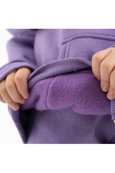 Костюм для дівчинки бузковий тринитка на флісі - 8