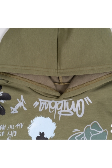 Худі для хлопчика хакі двонитка - 3