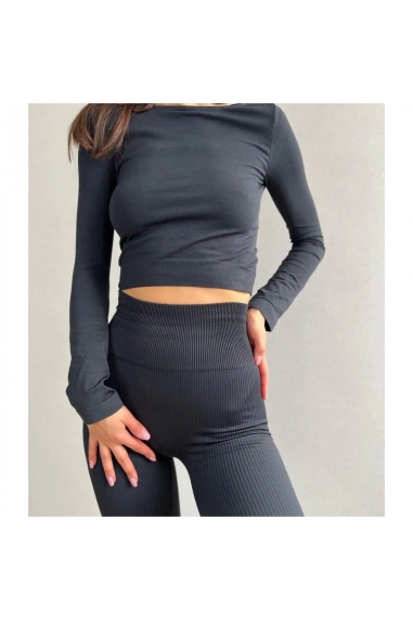 Лосини жіночі  Push-ap чорний рубчик - 2