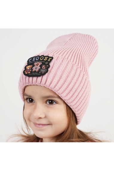 Шапка для дівчинки рожевий в'язка